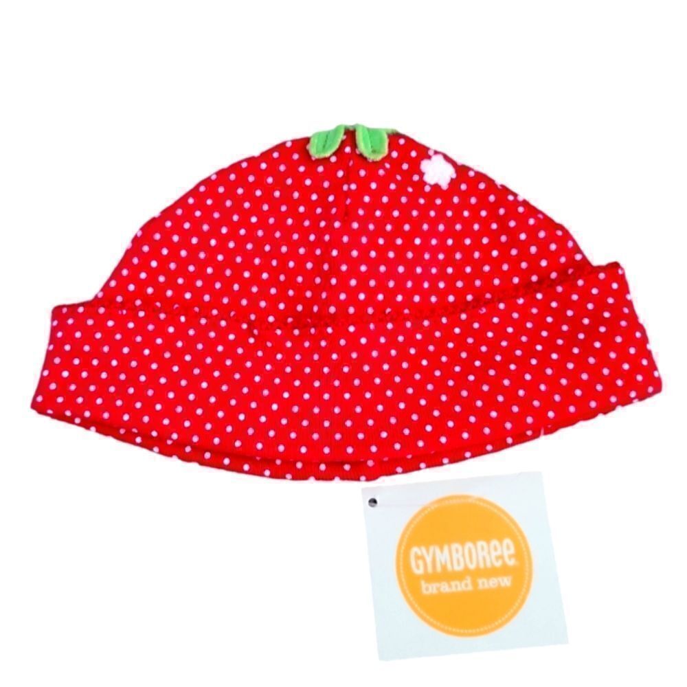NWT GYMBOREE STRAWBERRY HAT/CAP/BEANIE 100% COTTON SZ.0-3 MO DISCOUNTED SHIPPING